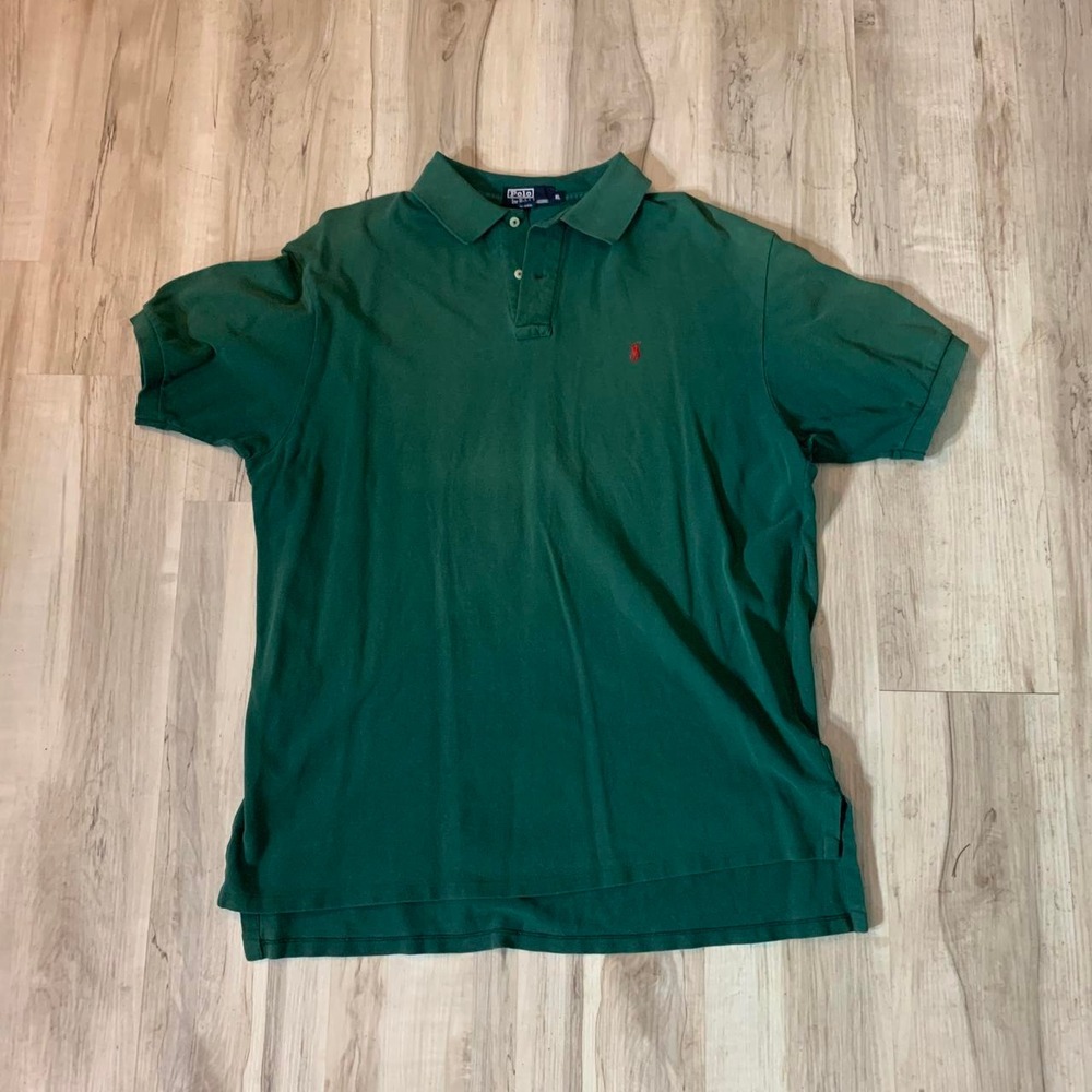 Polo Ralph Lauren Mens XL Green Short Sleeve Pique Polo Shirt Red Pony Logo